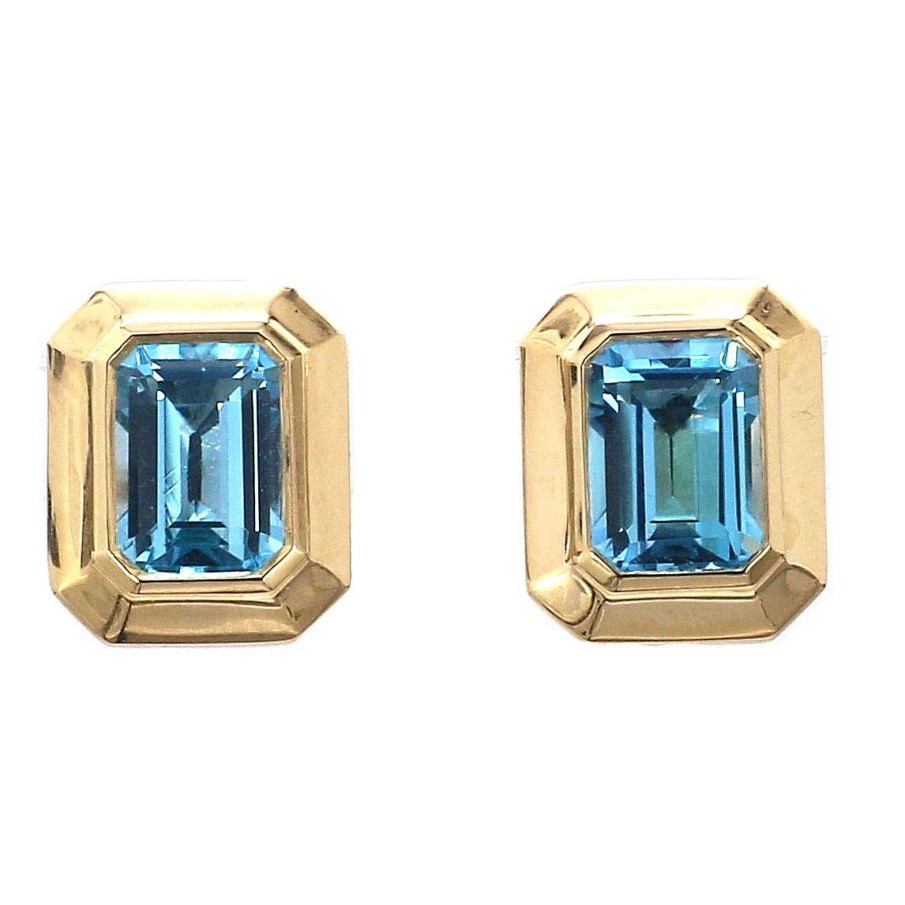 Earrings Bailey's Fine Jewelry | Bezel Set Swiss Blue Topaz Earrings