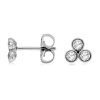 Earrings Bailey's Fine Jewelry | Bezel-Set Diamond Trio Stud Earrings In 14K White Gold