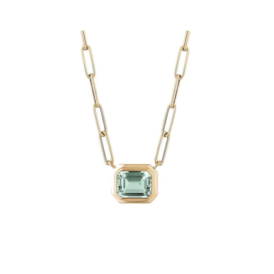 Necklaces & Pendants Goshwara | Goshwara Prasiolite Emerald Cut East West Pendant