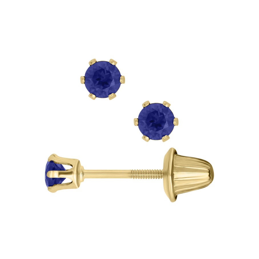 Earrings Bailey's Fine Jewelry | Bailey'S Children'S Collection September Birthstone Sapphire Stud Earrings