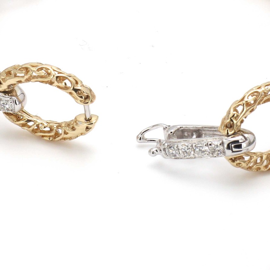 Bracelets & Bangles Bailey's Fine Jewelry | Oval Filigree Openwork Link Bracelet With Diamonds