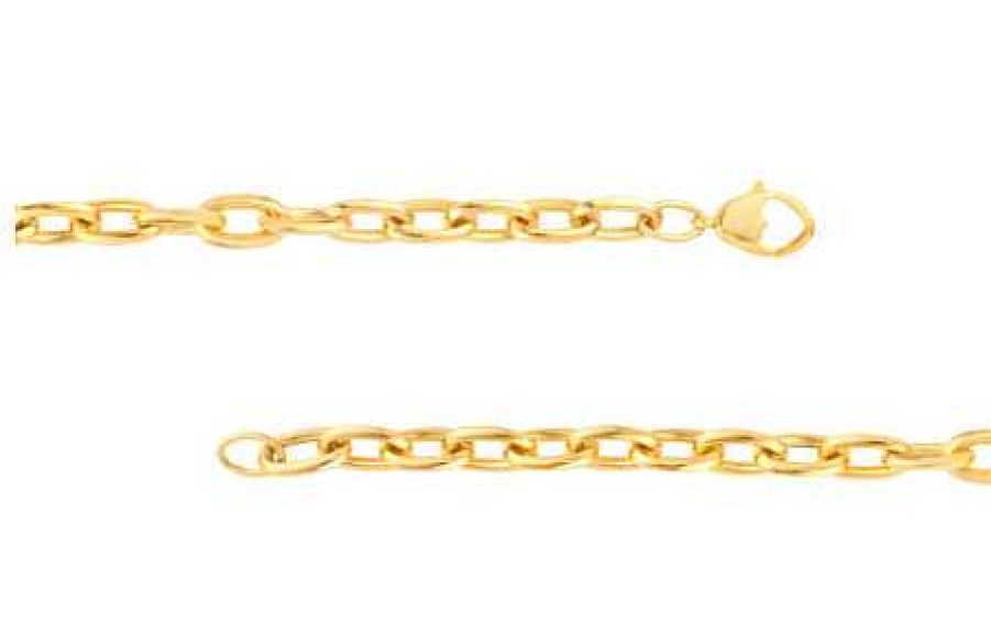 Bracelets & Bangles Bailey's | 14K Gold 3.80Mm Textured Forzentina Bracelet