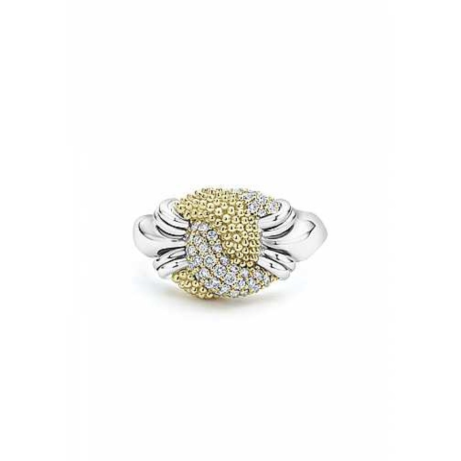 Fashion Rings Lagos | Lagos Caviar Lux Small Caviar Diamond Knot Ring