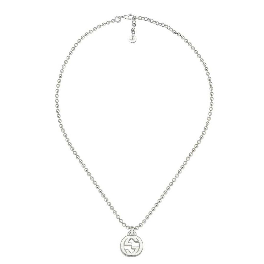 Necklaces & Pendants Gucci | Gucci Interlocking G Pendant Shiny Silver Necklace