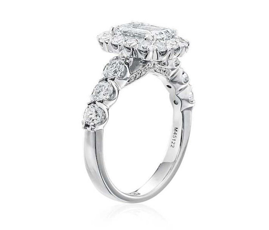 Engagement Rings Bailey's Fine Jewelry | Emerald Cut Halo Engagement Ring Setting