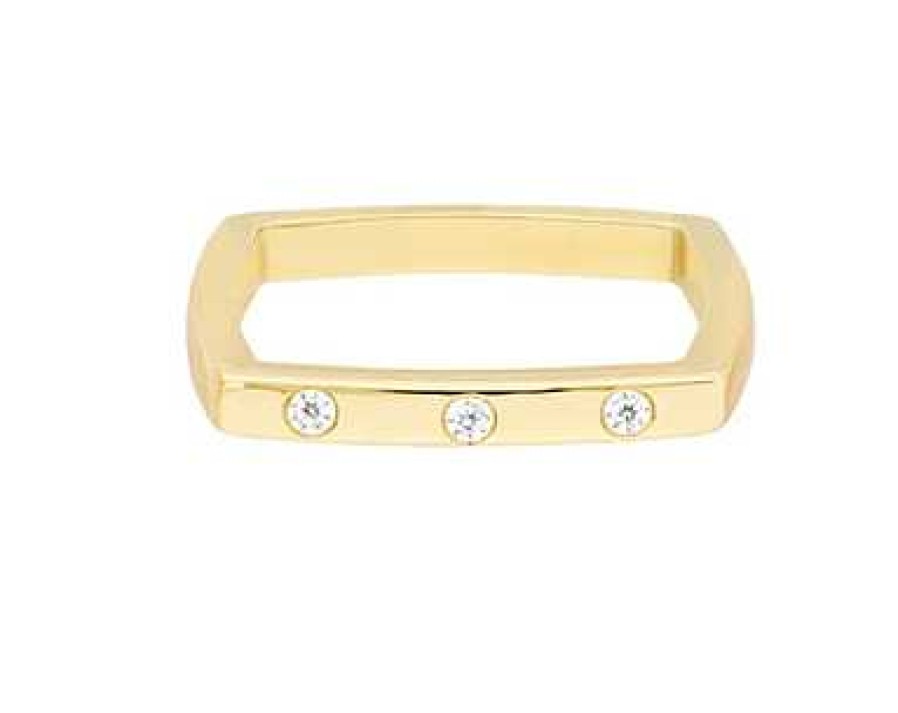 Fashion Rings Bailey's | 14K Gold Diamond Square Band Ring