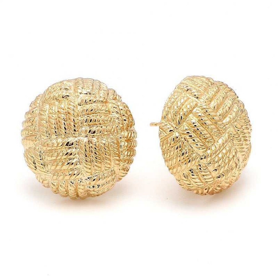 Earrings Bailey's | 14Kt Yellow Gold Basket Weave Clip On Earrings