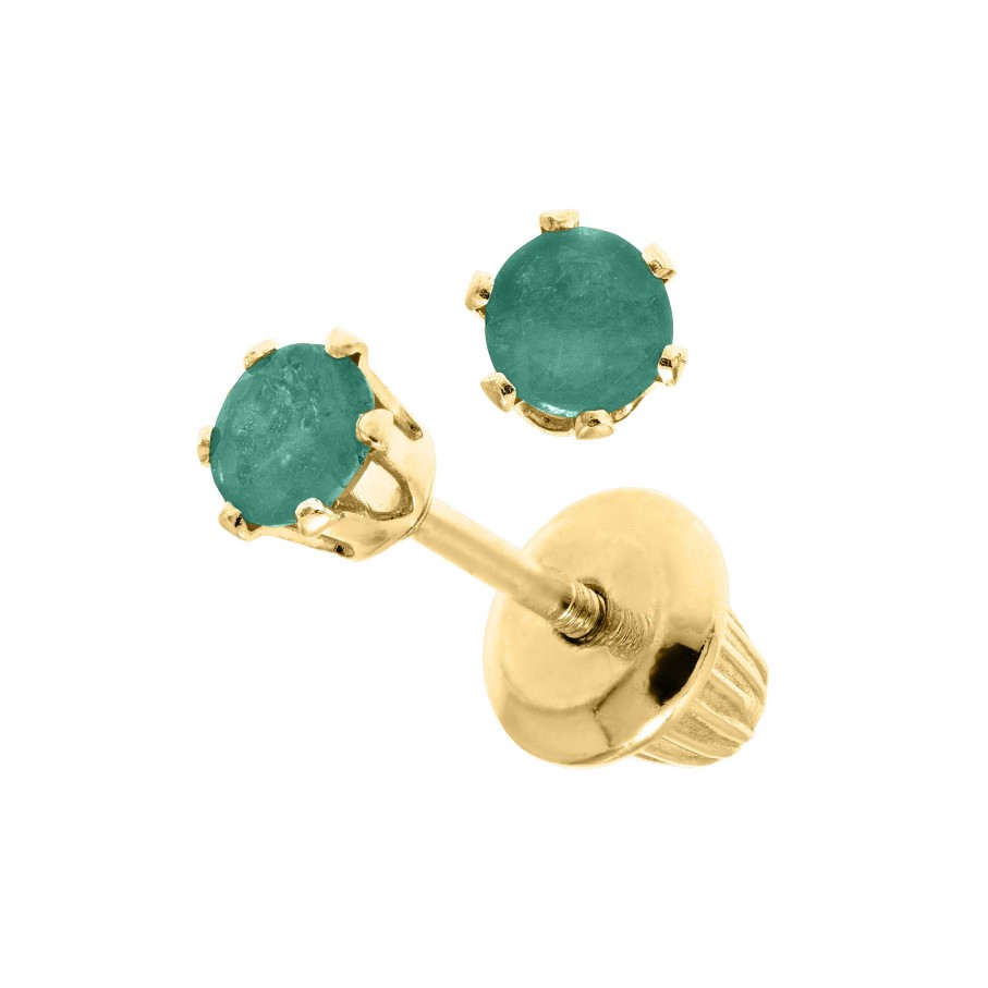 Earrings Bailey's Fine Jewelry | Bailey'S Children'S Collection May Birthstone Emerald Stud Earrings