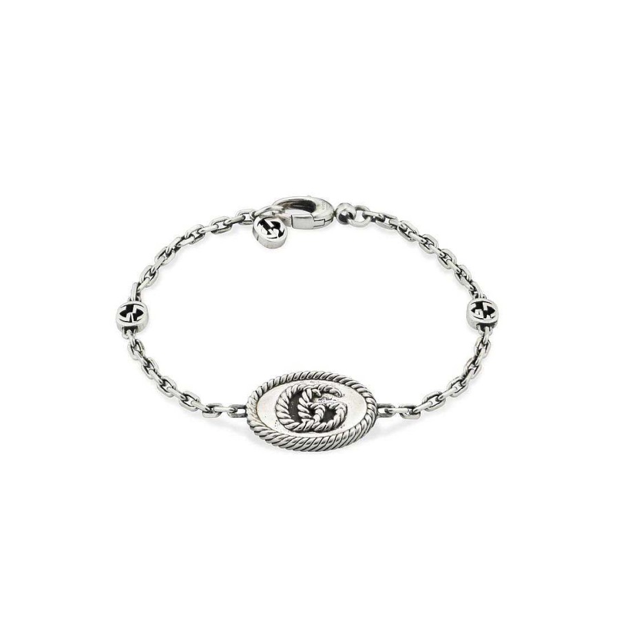 Bracelets & Bangles Gucci | Gucci Gg Marmont Aged Silver Bracelet