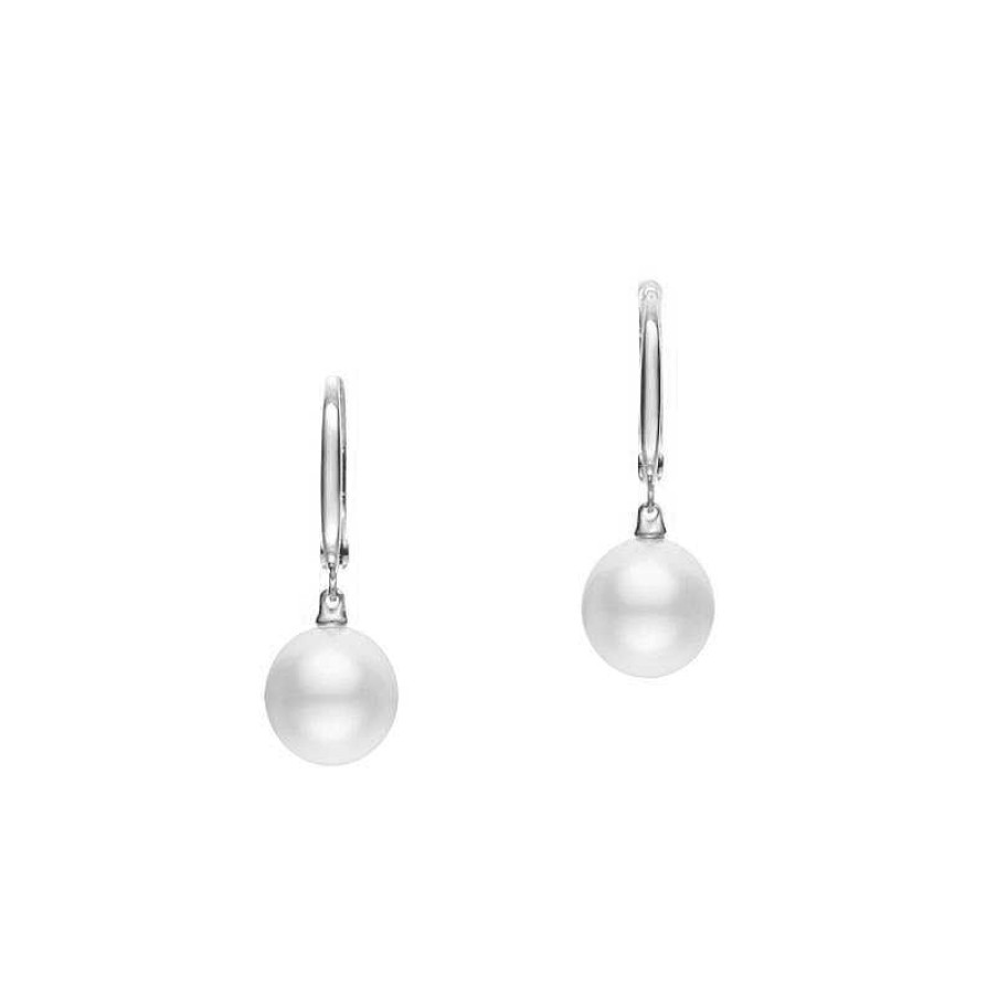 Earrings Mikimoto | Mikimoto White South Sea Cultured Pearl And White Gold Drop Earrings