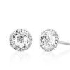 Earrings Bailey's | April Birthstone Diamond Halo Gold Stud Earrings