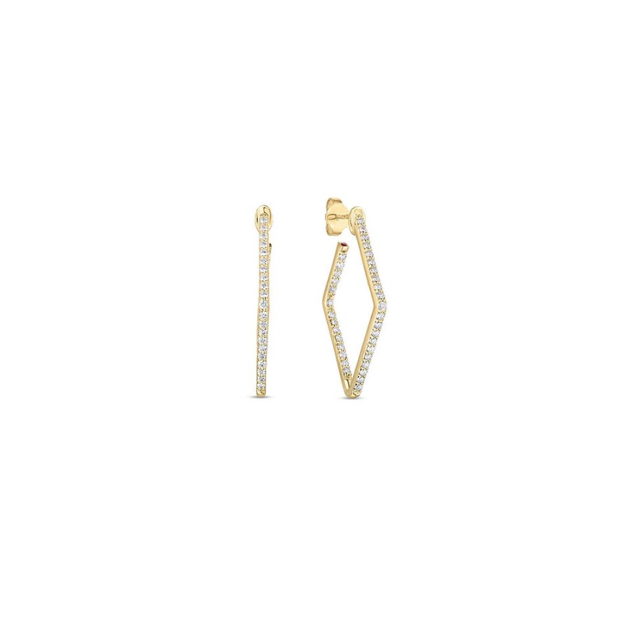 Earrings Roberto Coin | Roberto Coin Perfect Diamond Hoop Earrings