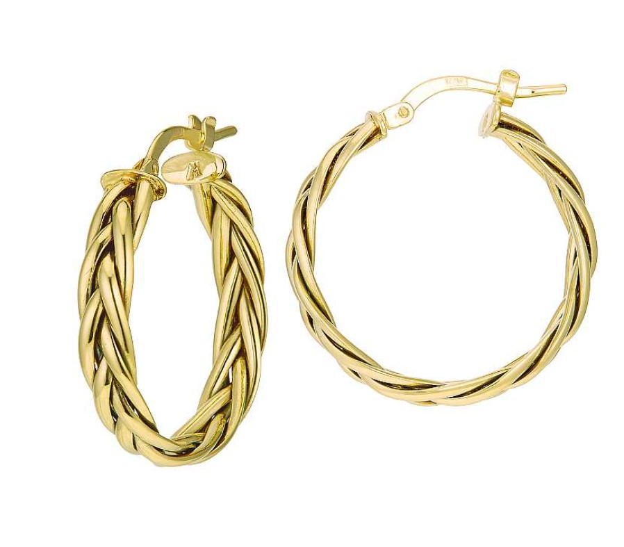 Earrings Bailey's | 14K Yellow Gold 20Mm Braided Hoop Earrings