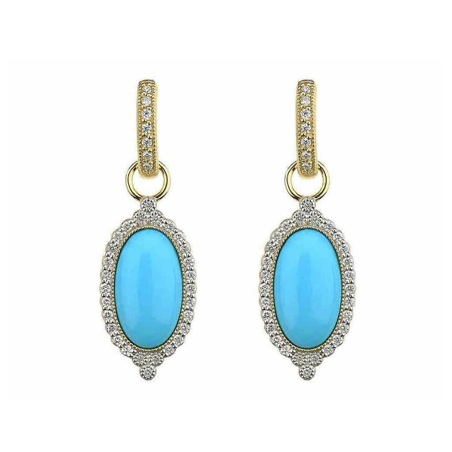 Earrings Jude Frances | Jude Frances Turquoise Stone Pave Earring Charms