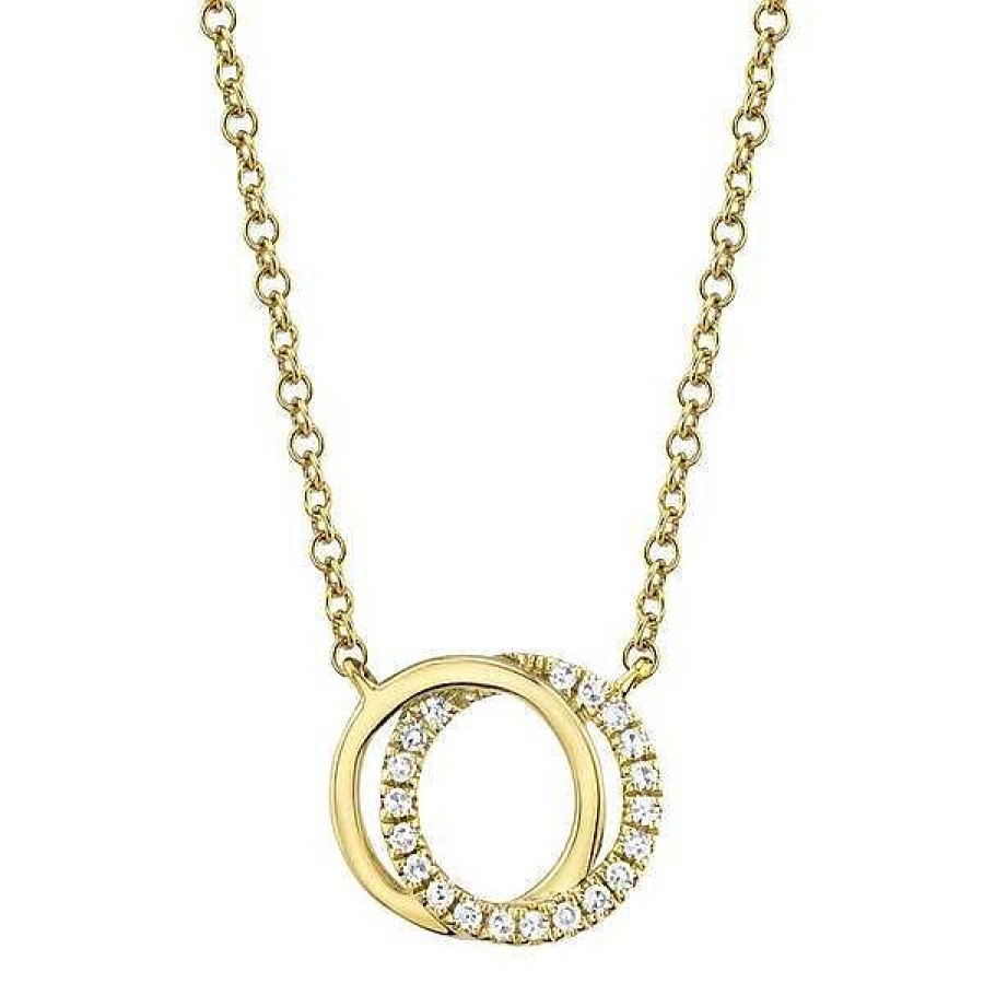 Necklaces & Pendants Bailey's Fine Jewelry | Diamond Interlocking Circles Pendant Necklace In 14K Yellow Gold