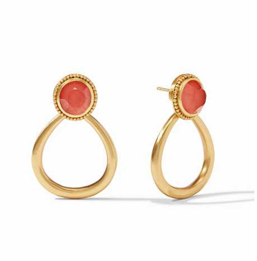 Earrings Julie Vos | Julie Vos Flora Statement Earrings In Iridescent Coral