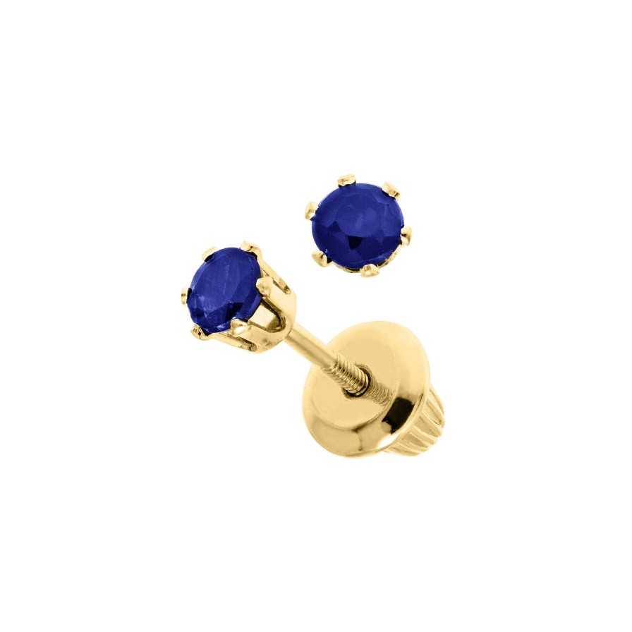 Earrings Bailey's Fine Jewelry | Bailey'S Children'S Collection September Birthstone Sapphire Stud Earrings