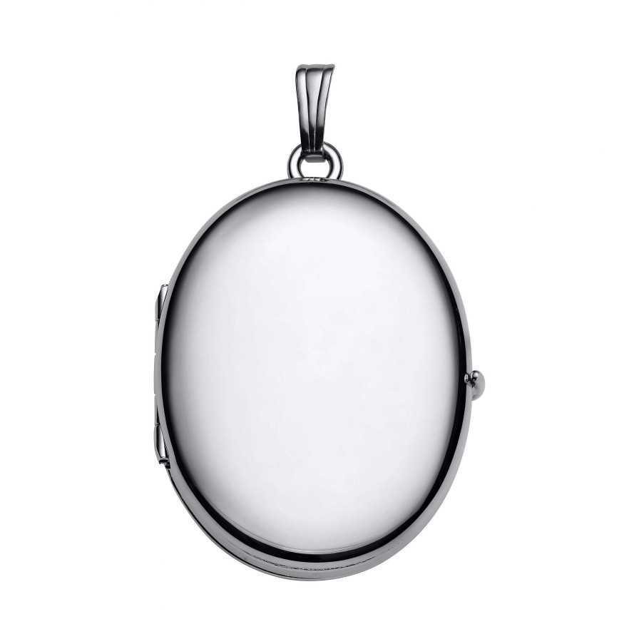 Lockets Bailey's Fine Jewelry | Sterling Silver Polished Oval Locket Necklace