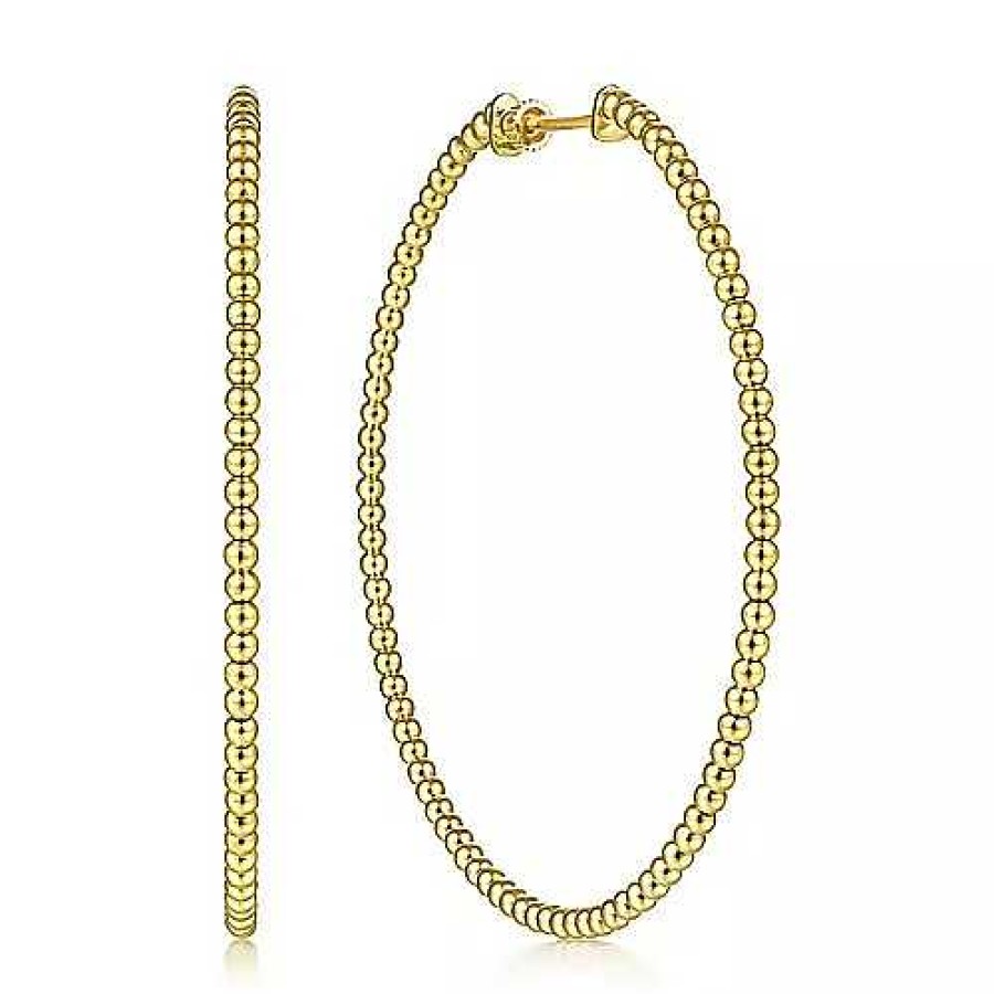 Earrings Bailey's Fine Jewelry | Small Beaded Large Hoop Earrings