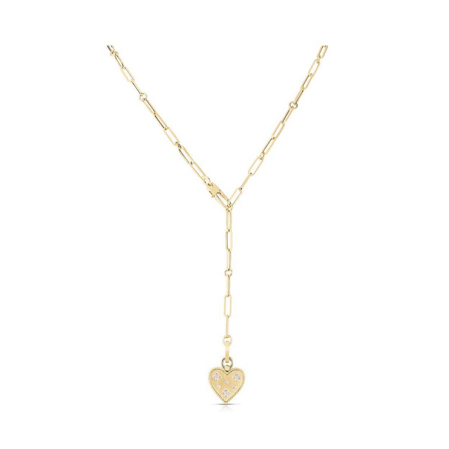 Necklaces & Pendants Roberto Coin | Roberto Coin Small Yellow Heart Medallion Necklace