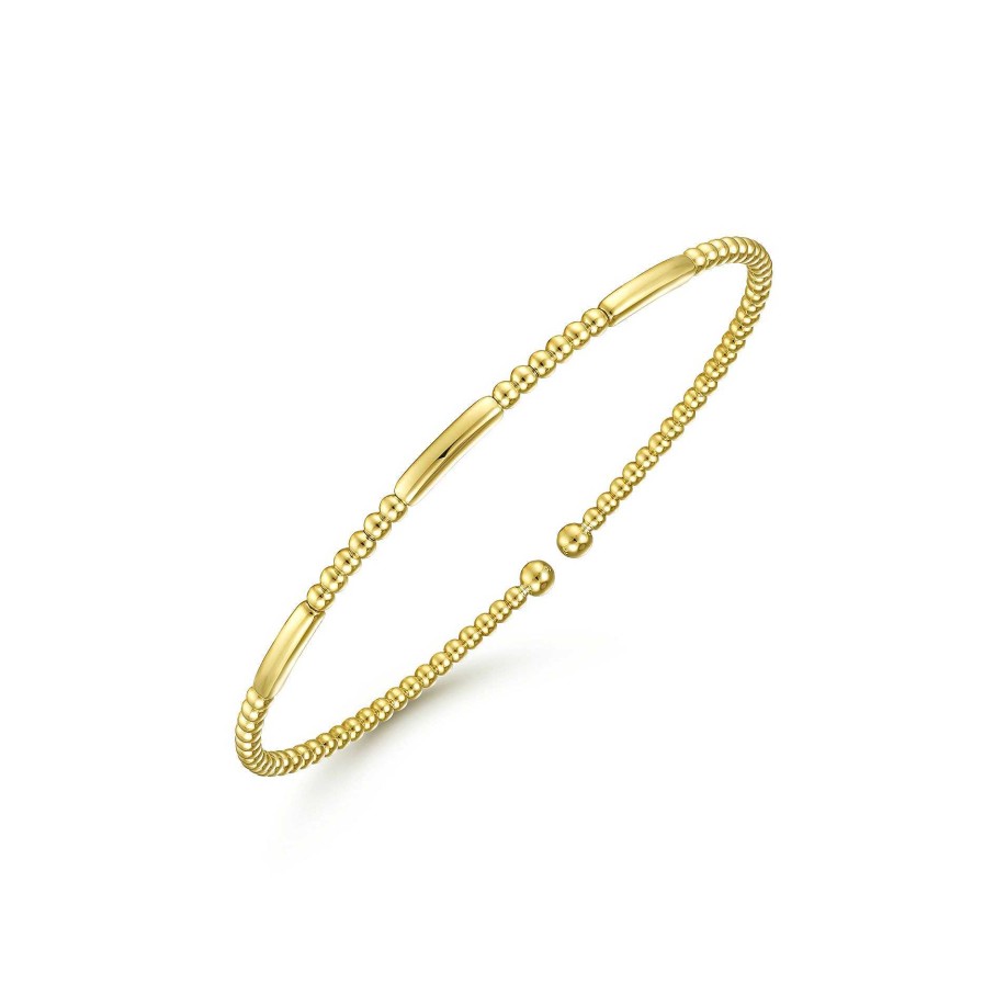 Bracelets & Bangles Gabriel & Co | Gabriel 14K Yellow Gold Bujukan Station Open Bangle