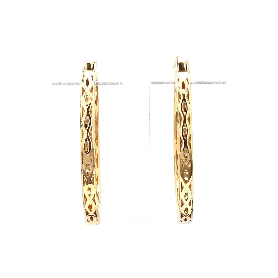 Earrings Bailey's Fine Jewelry | 1.50Ct Inside Outside Diamond Hoop Earrings