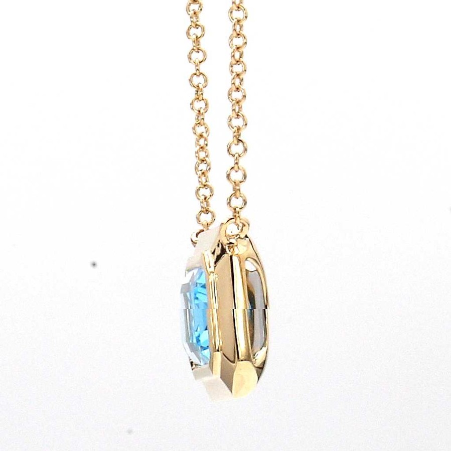 Necklaces & Pendants Bailey's Fine Jewelry | Bezel Set East/West Blue Topaz Necklace