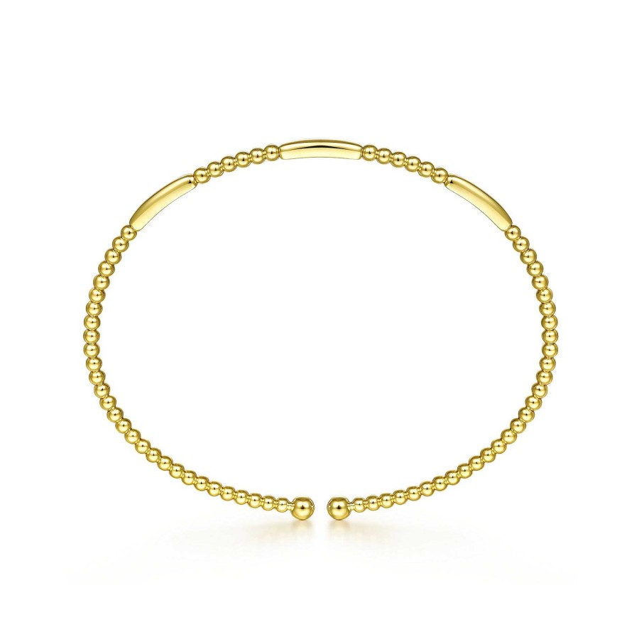 Bracelets & Bangles Gabriel & Co | Gabriel 14K Yellow Gold Bujukan Station Open Bangle