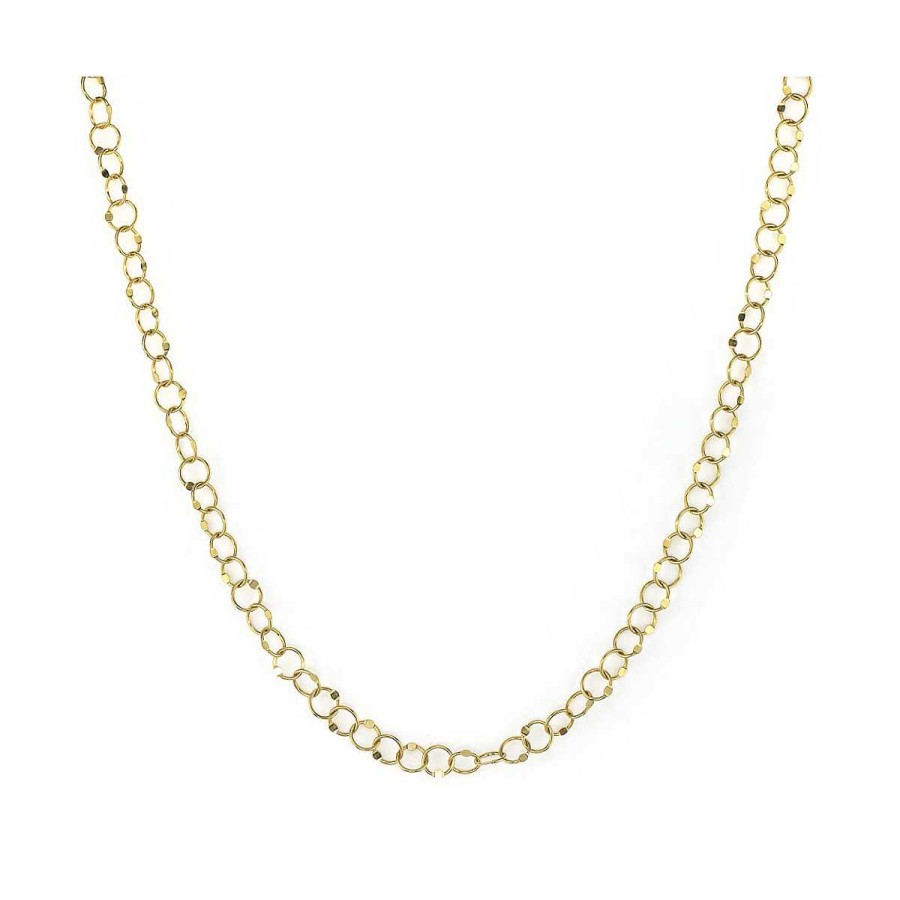 Necklaces & Pendants Jude Frances | Jude Frances Hammered Circle Chain Necklace