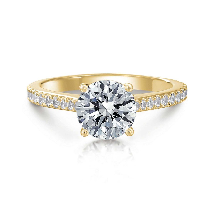 Engagement Rings Bailey's Fine Jewelry | Maria Round Hidden Halo Pave Engagement Ring