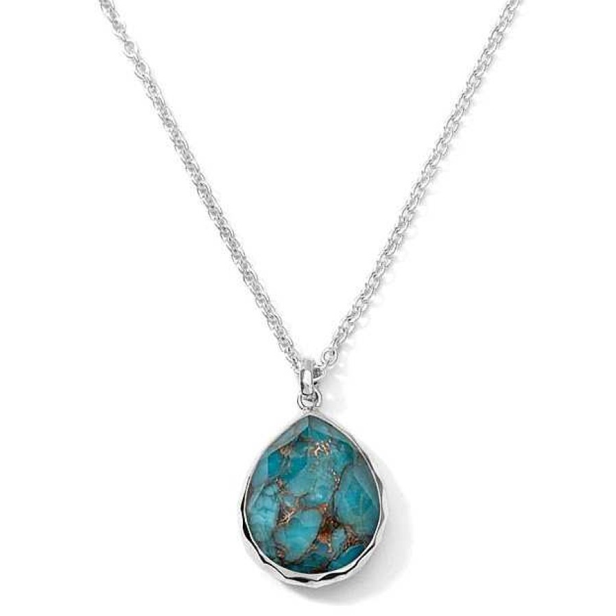 Necklaces & Pendants Ippolita | Ippolita Rock Candy Sterlign Silver Teardrop Pendant Necklace In Bronze Turquoise Doublet