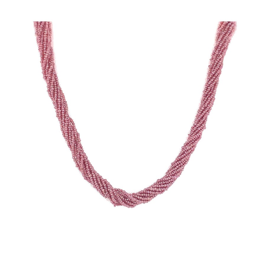 Necklaces & Pendants Bailey's Fine Jewelry | Bailey'S Estate Mid Century Dyed Pink Multi Strand Seed Pearl Necklace