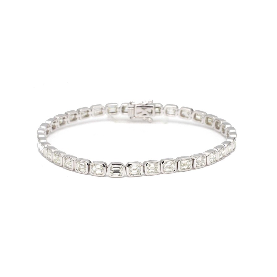 Bracelets & Bangles Bailey's Fine Jewelry | 6.99Ct Emerald Cut Diamond Tennis Bracelet