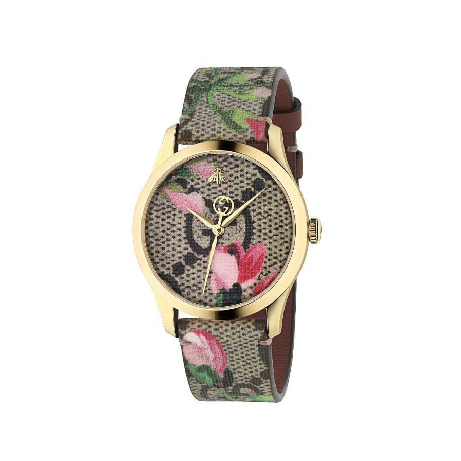 Watches Gucci | Gucci G-Timeless Contemporary 38Mm Gg Supreme Canvas Pink Bloom Watch