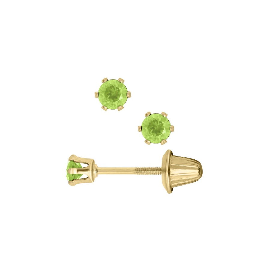 Earrings Bailey's Fine Jewelry | Bailey'S Children'S Collection August Birthstone Peridot Stud Earrings