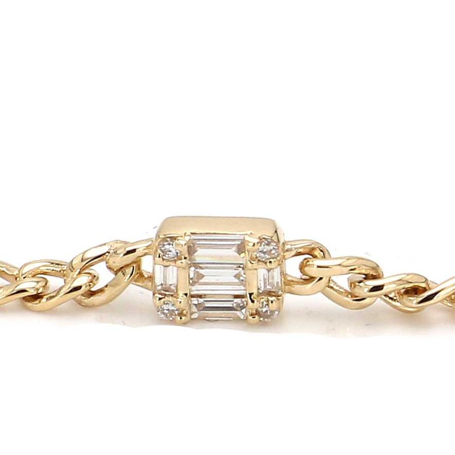 Bracelets & Bangles Bailey's Fine Jewelry | Chain Link Bracelet With Mixed Baguette Cluster