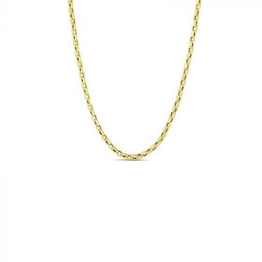 Necklaces & Pendants Roberto Coin | Roberto Coin 18K Yellow Gold Fine Gauge Square Link Chain Necklace