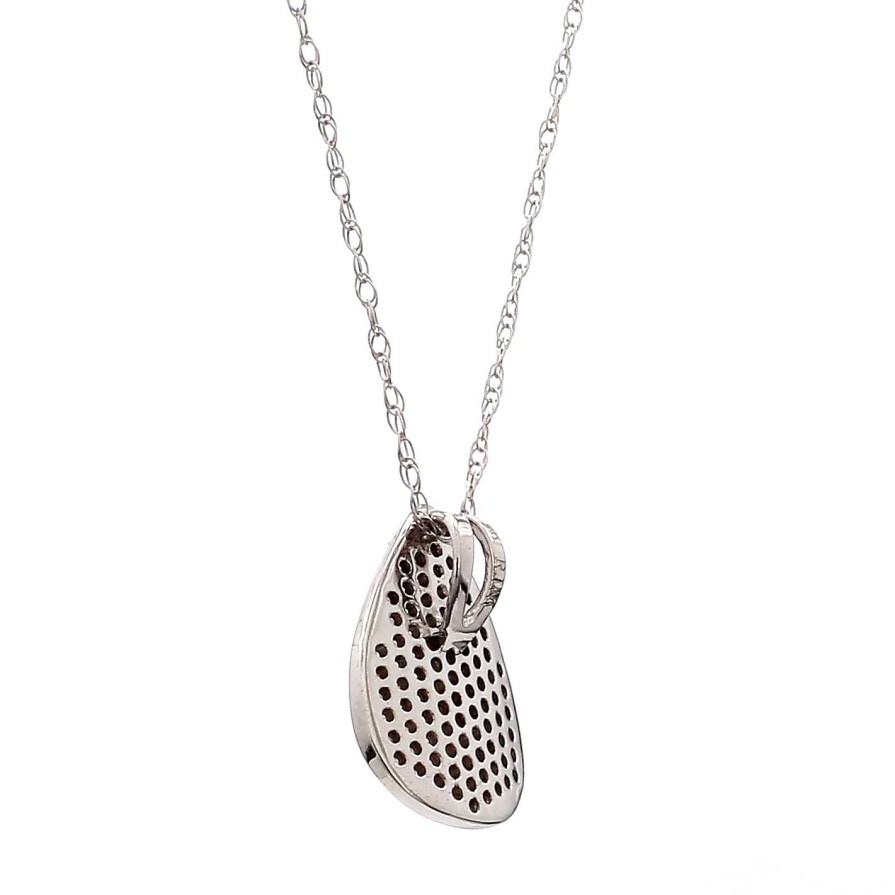 Necklaces & Pendants Bailey's Fine Jewelry | Pave Diamond Teardrop Pendant Necklace In 14K White Gold