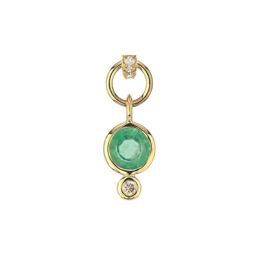 Earrings Three Stories Jewelry | Three Stories Jewelry Classic Tiny Emerald Earring Charm