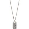 Necklaces & Pendants John Varvatos | John Varvatos Distressed Dogtag Silver Pendant Necklace