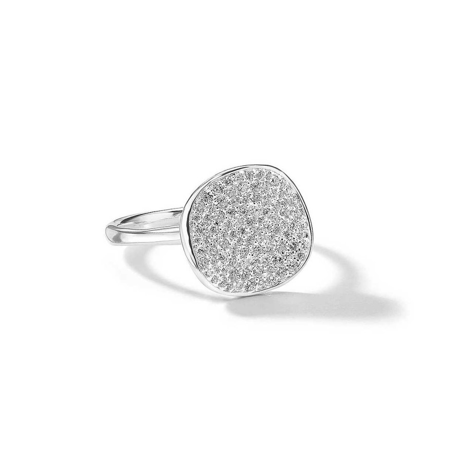 Fashion Rings Ippolita | Ippolita Stardust Small Flower Silver Ring With Diamonds