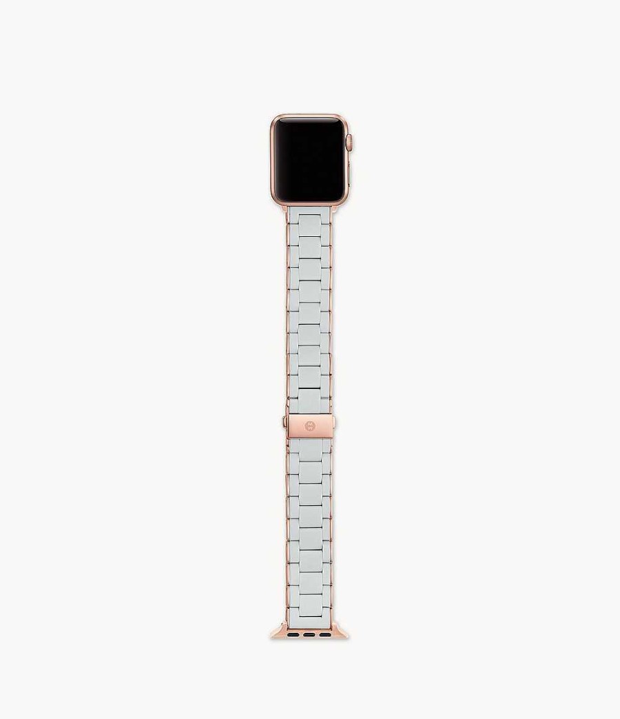 Watches Michele | Michele Fog And Pink Tone Silicone Bracelet Band For Apple Watch