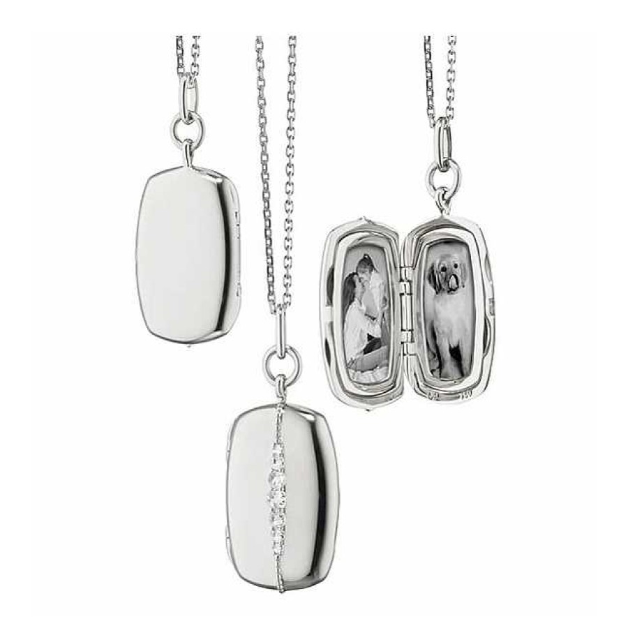 Lockets Monica Rich | Monica Rich Kosann Slim Rectangle "Kate" Locket Necklace