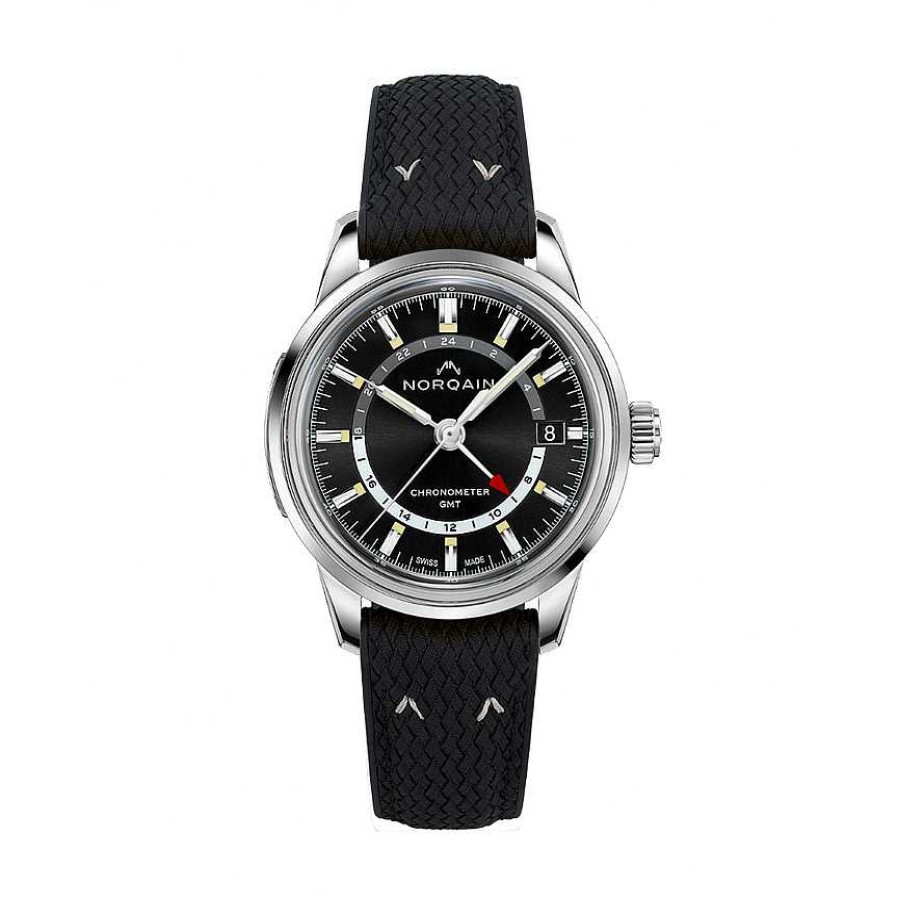 Watches Norqain | Norqain 40Mm Freedom 60 Gmt Watch With Black Dial