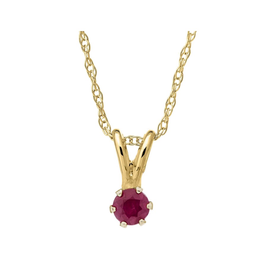 Necklaces & Pendants Bailey's Fine Jewelry | Bailey'S Children'S Collection July Birthstone Ruby Pendant Necklace