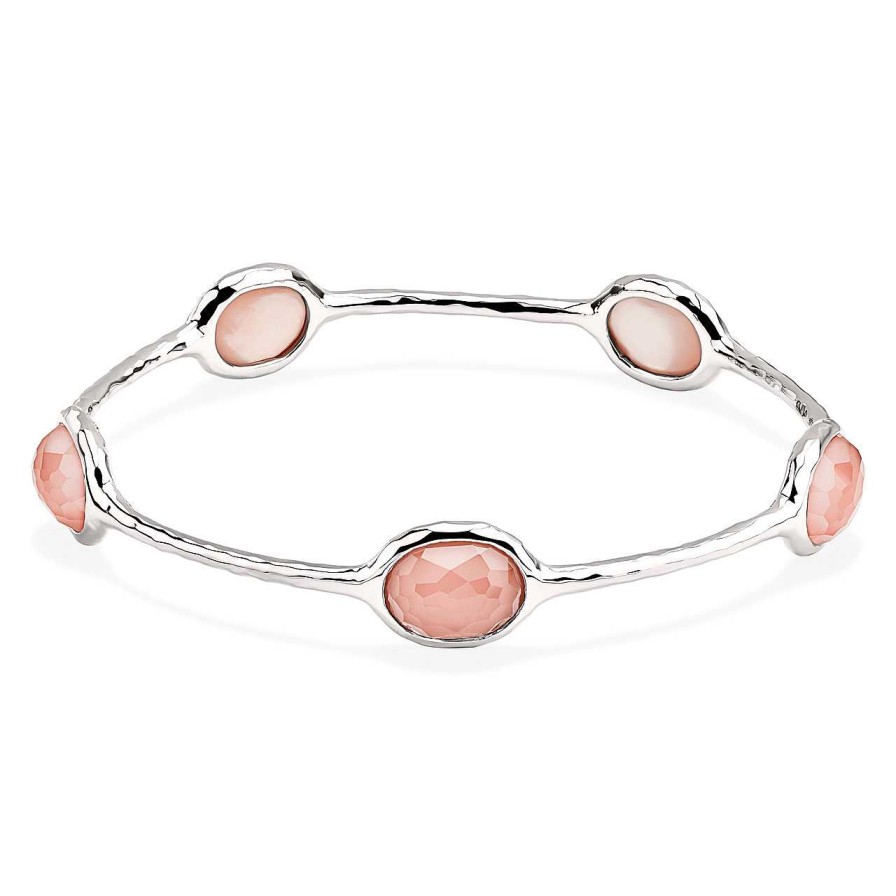 Bracelets & Bangles Ippolita | Ippolita Silver Rock Candy Pink Shell 5-Stone Bangle In Sterling Silver