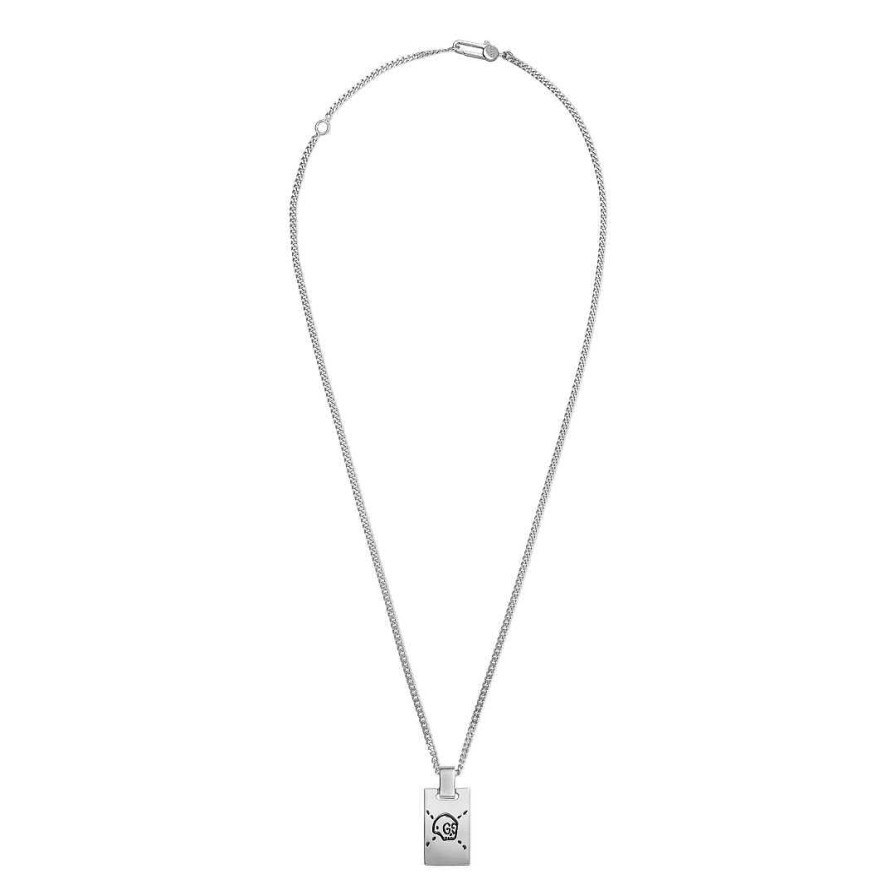 Necklaces & Pendants Gucci | Gucci Ghost Silver Tag Necklace