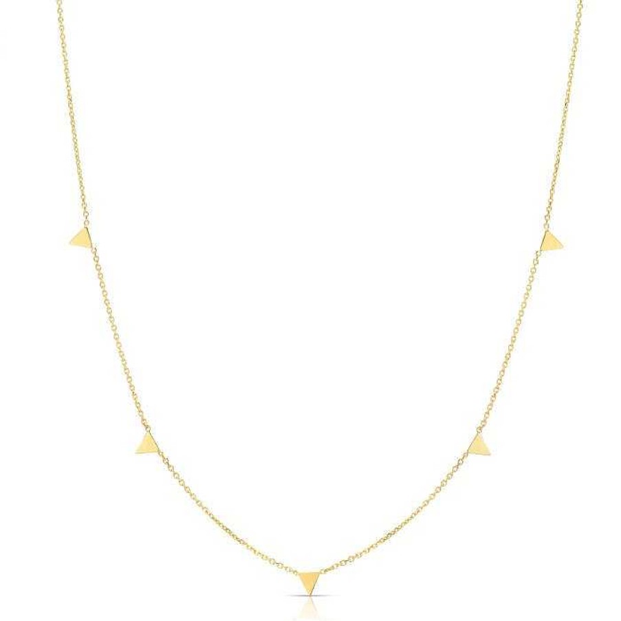 Necklaces & Pendants Bailey's Fine Jewelry | Mini Triangle Station Necklace In 14Kt Yellow Gold