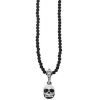 Men'S King Baby | King Baby Hamlet Skull On Onyx Bead Necklace