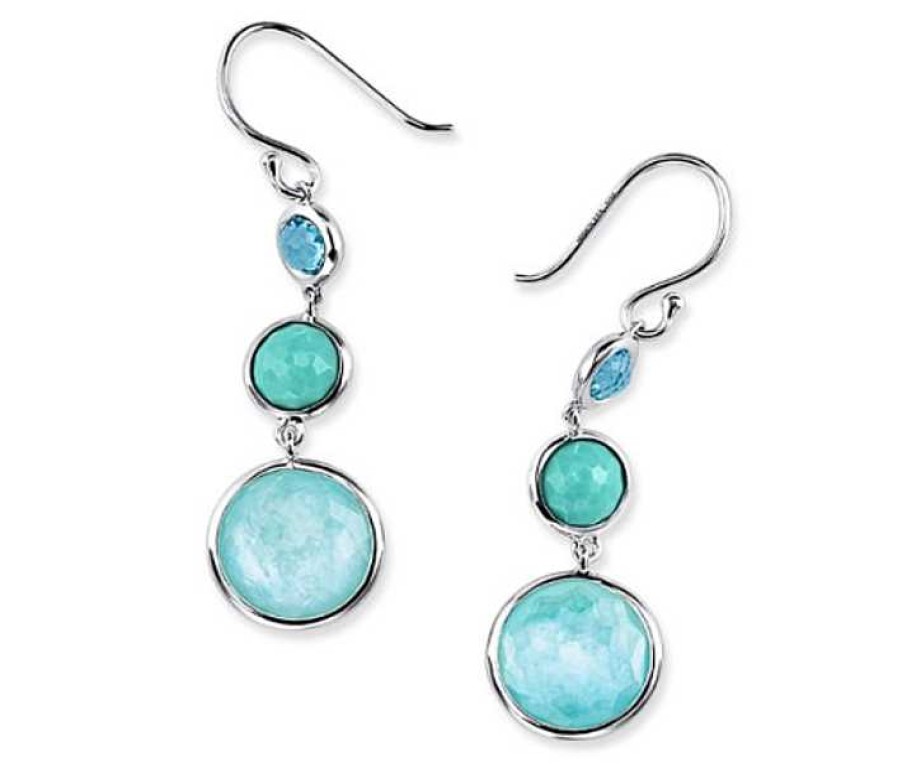 Earrings Ippolita | Ippolita Lollipop Sterling Silver 3-Stone Drop Earrings In Waterfall